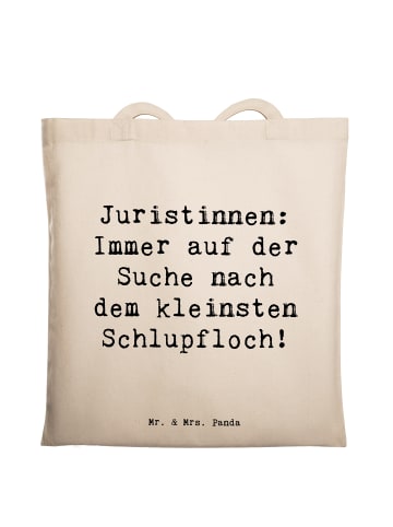 Mr. & Mrs. Panda Shopper Spruch Juristin Schlupfloch mit Spruch in Creme