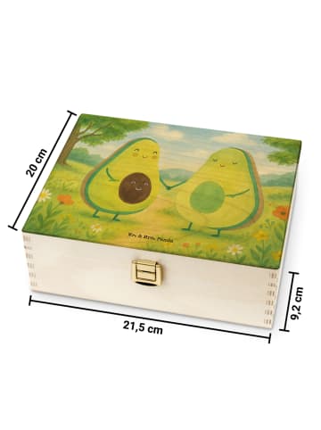 Mr. & Mrs. Panda Teebeutel Aufbewahrung Avocado Pärchen Design o... in Weiß