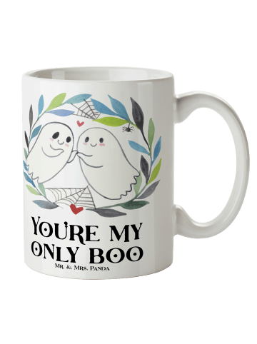 Mr. & Mrs. Panda Keramiktasse Gespenster  Liebe  mit Spruch in Weiß