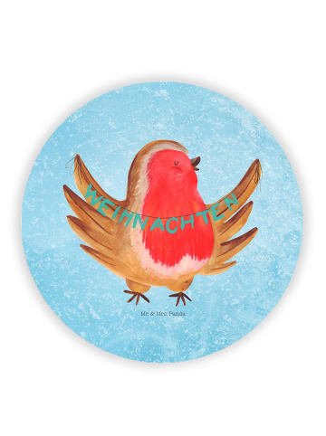 Mr. & Mrs. Panda rundmagnet Rotkehlchen Weihnachten ohne Spruch in Eisblau