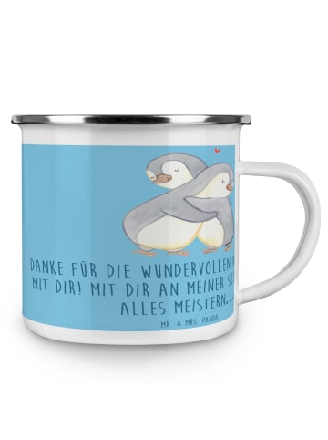 Mr. & Mrs. Panda Camping Emaille Tasse 9. Hochzeitstag Keramikho... in Sky Blue