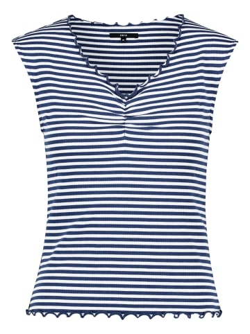 Zero  Halbarm-Shirt mit Raffung in Blue/White