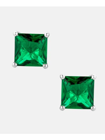 Diamant L'éternel Ohrstecker aus 375 Weißgold mit Smaragd