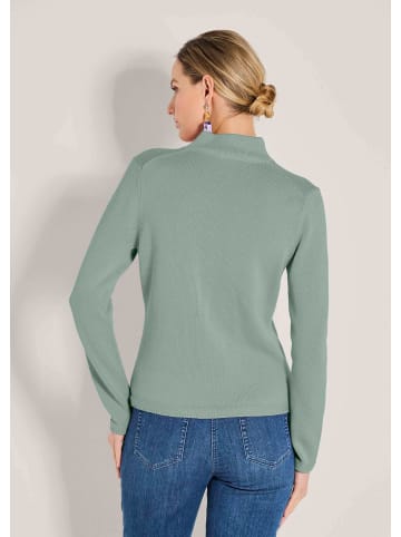 MADELEINE Eleganter Blazer mit feinem Glattstrick in hellsalbeigrün