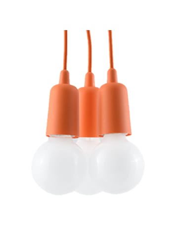 Nice Lamps Hängleuchte RENE 3 in Orange mit dem longen PVC-Kabel loft style E27 NICE LAMS