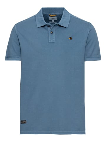 Camel Active Piqué Poloshirt aus zertifiziertem Organic Cotton in Blau-Grau