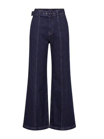 Zero High Waisted-Jeans mit Gürtel in Rinse Wash Denim