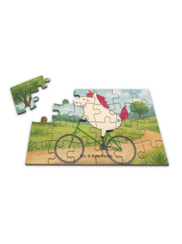Mr. & Mrs. Panda Puzzle Einhorn Radfahrer Design ohne Spruch in Weiß