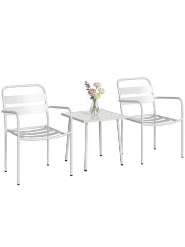 Outsunny Bistro Set,55L x 58B x 82H cm,Weiß