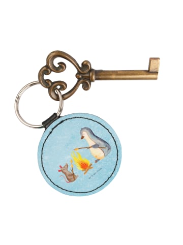 Mr. & Mrs. Panda Anhänger Pinguin Lagerfeuer ohne Spruch in Eisblau