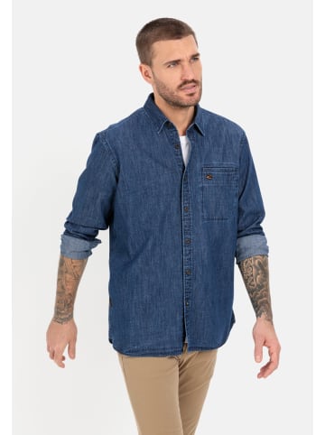 Camel Active Jeanshemd aus reiner Baumwolle in Dunkelblau
