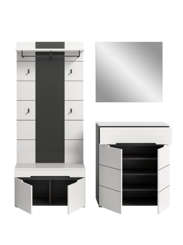 ebuy24 Garderobenmöbel Canu Weiß 175 x 37 cm
