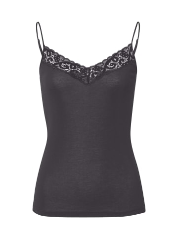 Hanro Spaghetti Top Moments in black pearl