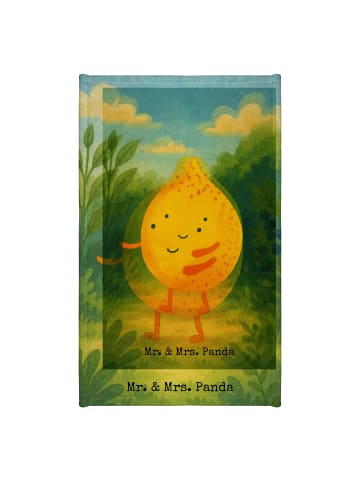 Mr. & Mrs. Panda Gästehandtuch Beste Freunde Zitrone Design ohne... in Weiß