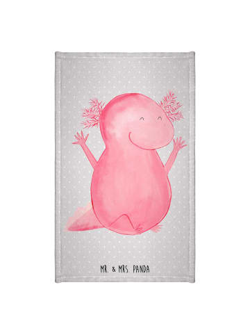 Mr. & Mrs. Panda Gästehandtuch Axolotl Hurra ohne Spruch in Grau Pastell