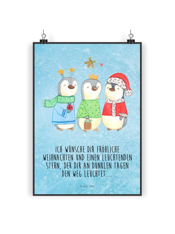 Mr. & Mrs. Panda Poster Winterzeit Heilige drei Könige mit Spruch in Eisblau