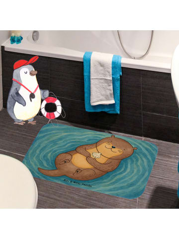 Mr. & Mrs. Panda Badteppich Otter Muschel Design ohne Spruch in Weiß