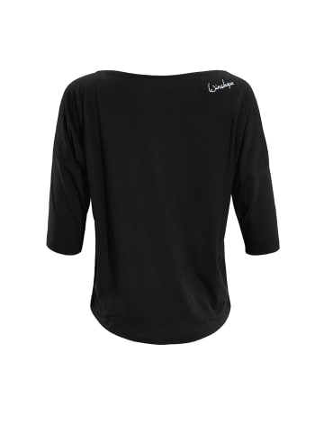 Winshape ¾-Arm Shirt Ultra Light mit Glitzer-Aufdruck MCS001 in schwarz/glitzer/weiß