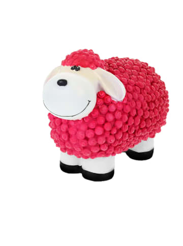 relaxdays Gartenfigur "Schaf" in Pink - (B)21 x (H)16 x (T)12,5 cm