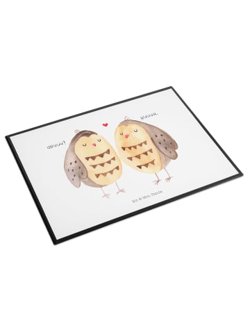 Mr. & Mrs. Panda Schreibunterlage Eulen Liebe ohne Spruch in Weiß