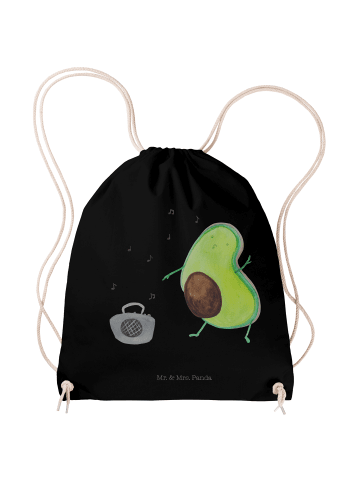 Mr. & Mrs. Panda Beutelrucksack Avocado Tanzen ohne Spruch in Schwarz