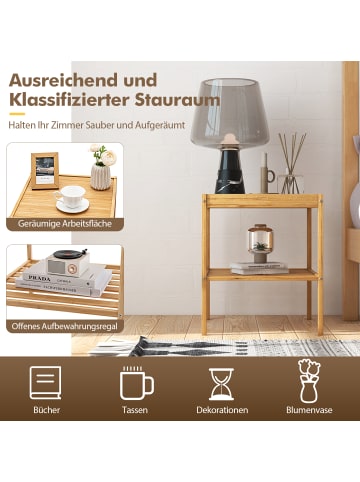 COSTWAY Nachttisch 2er Set in Beige