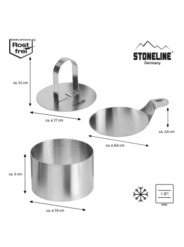 Stoneline Dessertringe & Speiseringe Set 8-tlg., Edelstahl, rund in Edelstahl