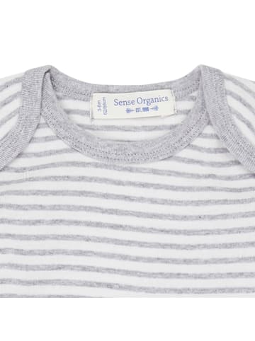 Sense Organics Bio Baby Langarm Body "Yvon" in Grau-Weiß