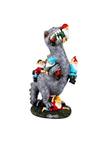 relaxdays Dinosaurier Gartenzwerg in Polyresin - (B)15.5 x (H)28.5 x (T)9 cm
