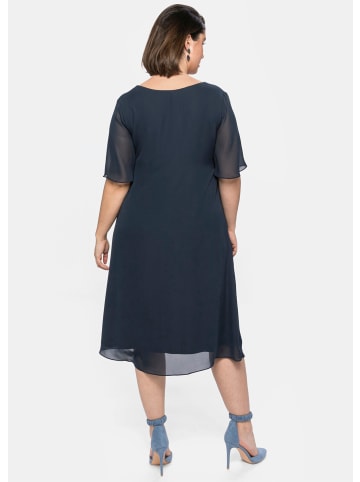 sheego Chiffonkleid in nachtblau