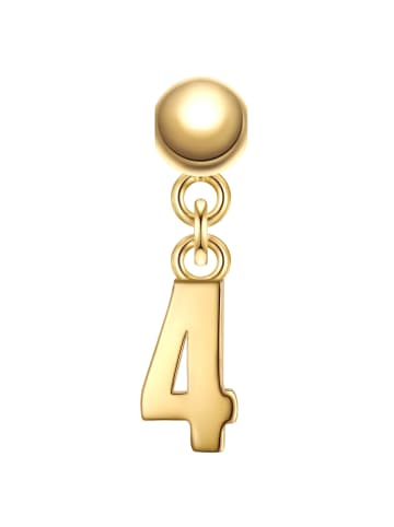Glanzstücke München Charm Ziffer 4 aus Sterling Silber in gelbgold