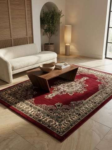 KADIMA DESIGN Teppich Kurzflor Waschbar Orientalisch TANNHEIM Strapazierfähig OEKO-TEX in Rot
