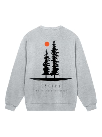 F4NT4STIC Sweatshirt Escape Discover the World Pinetree in grau meliert