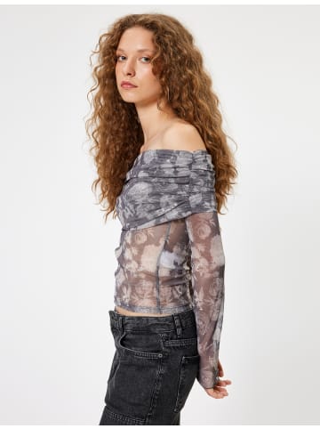 KOTON Bluse in Grau Gemustert