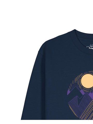 wat? Apparel Sweatshirt Geometric Landscape 3 in Dunkelblau