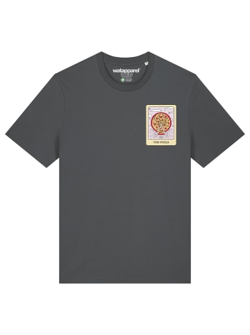 wat? Apparel T-Shirt Tarot The Pizza in Grau