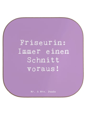 Mr. & Mrs. Panda Bierdeckel Spruch Friseurin Kunst mit Spruch in Lavendeltraum