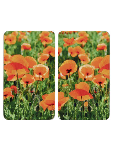 Wenko Herdabdeckplatte Universal Mohnfeld 2er Set, Herdabdeckplatte Universal Mod. Mohnfeld 2er Set in Mehrfarbig