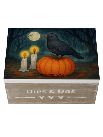 Mr. & Mrs. Panda Box Krähe Halloween Design ohne Spruch in Weiß