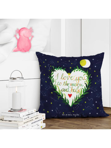 Mr. & Mrs. Panda Dekokissen Love u to the moon & back mit Spruch in Bunt