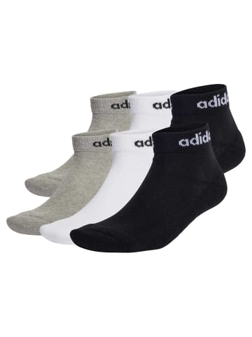 adidas Socken 6er Pack in Schwarz/Grau/Weiß