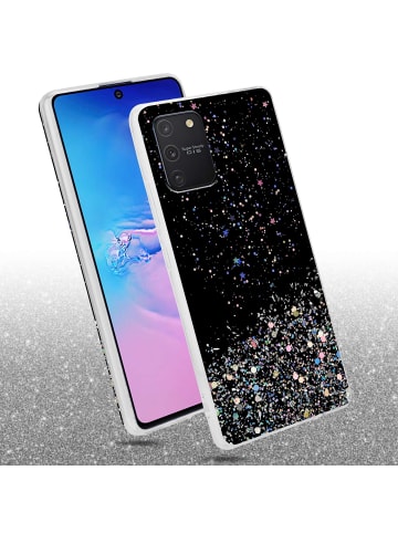 cadorabo Hülle für Samsung Galaxy A91/S10 LITE/M80s in Schwarz mit Glitter