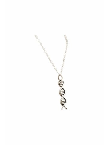 Gemshine Halskette mit Anhänger Spiral DNA Doppelt Helix Molekül in silver coloured