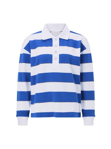 Rich & Royal Striped Polo Sweater in Royal Blue