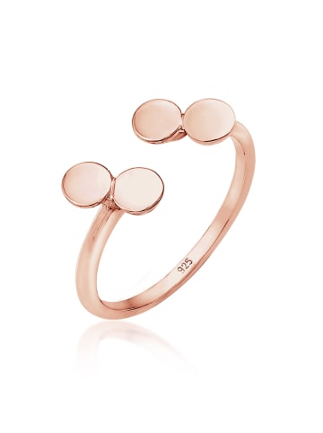 Elli Ring 925 Sterling Silber Geo, Kreis in Rosegold