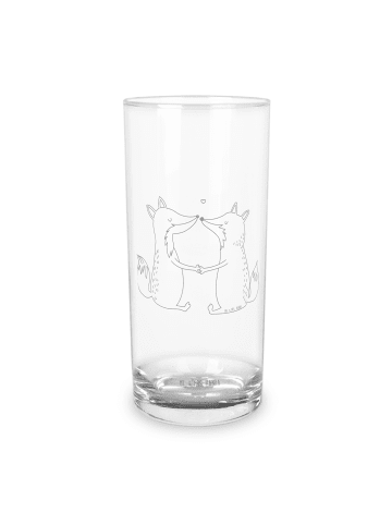 Mr. & Mrs. Panda Wasserglas Füchse Liebe ohne Spruch in Transparent