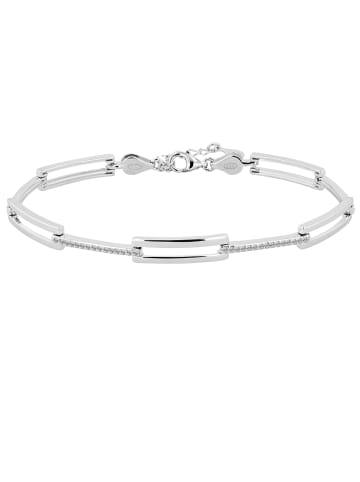 Adeliás Damen Armband aus 925 Silber mit Zirkonia 18+3 cm in silber