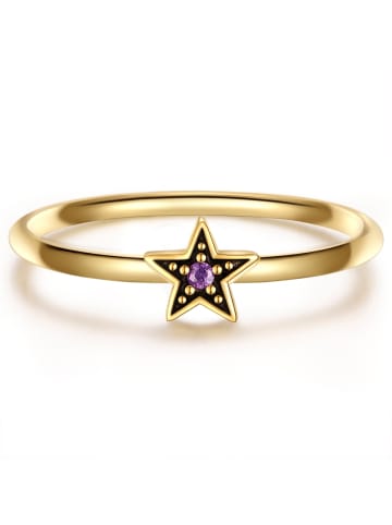 Glanzstücke München Ring Stern aus Sterling Silber mit Zirkonia in gelbgold