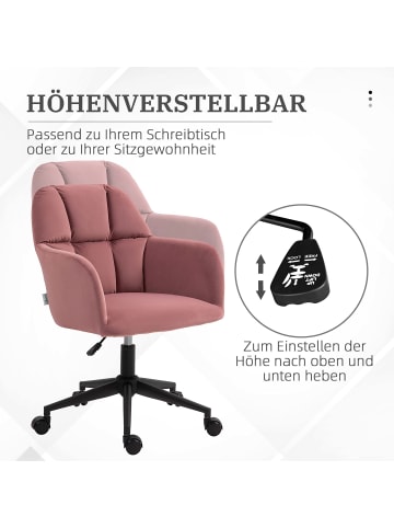 Vinsetto Bürostuhl-58L x 58,5B x 78-86H cm-Rosa