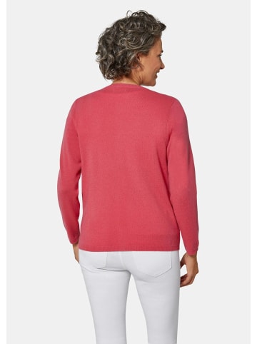 GOLDNER Eleganter Herbstcardigan mit Rundhals in koralle